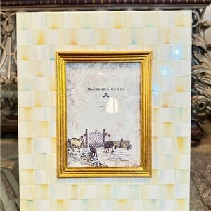 MacKenzie-Childs Parchment Check Enamel Picture Frame - 5 x 7